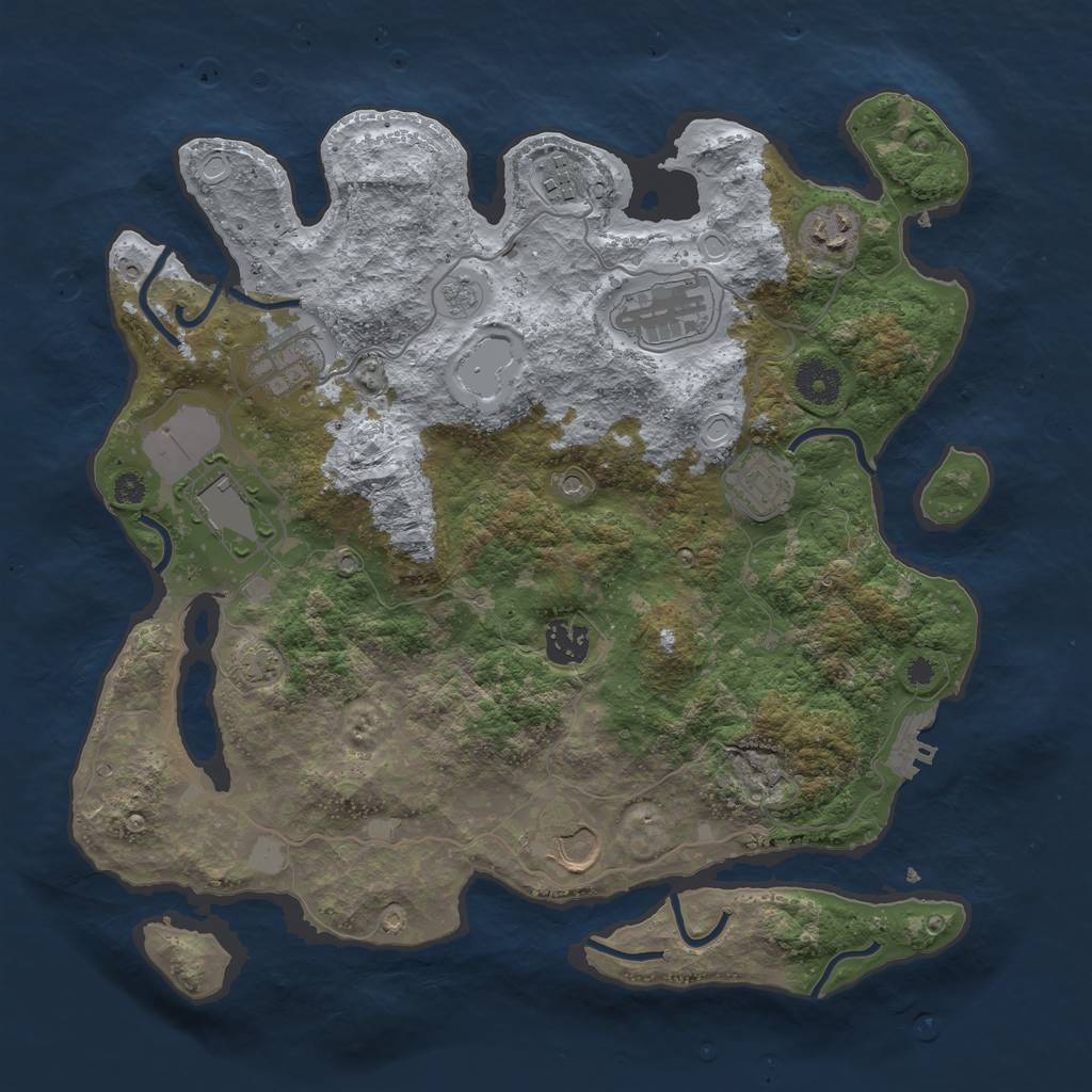 Rust Map: Procedural Map, Size: 3600, Seed: 98023756, 15 Monuments