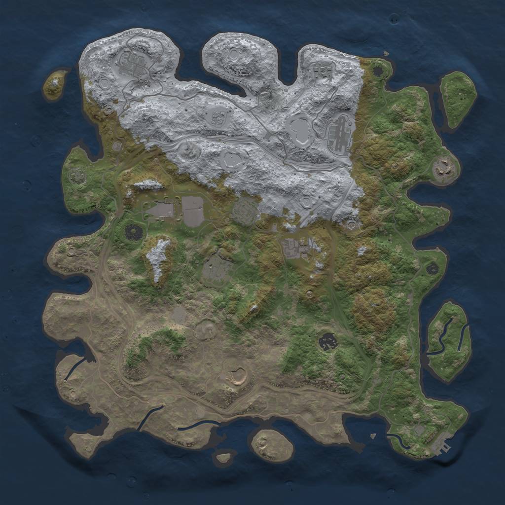 Rust Map: Procedural Map, Size: 4300, Seed: 76028265, 17 Monuments