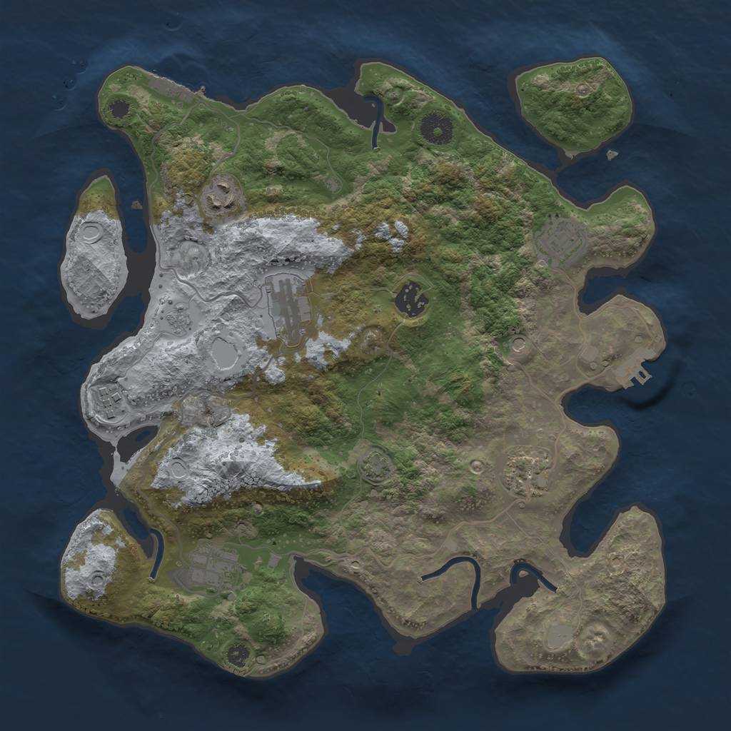 Rust Map: Procedural Map, Size: 3400, Seed: 5638104, 15 Monuments