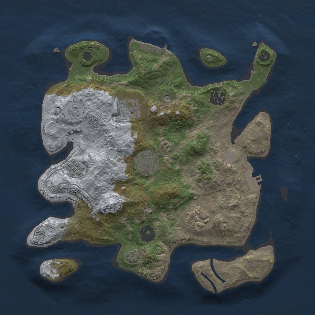 Rust Map: Procedural Map, Size: 3000, Seed: 29309, 13 Monuments