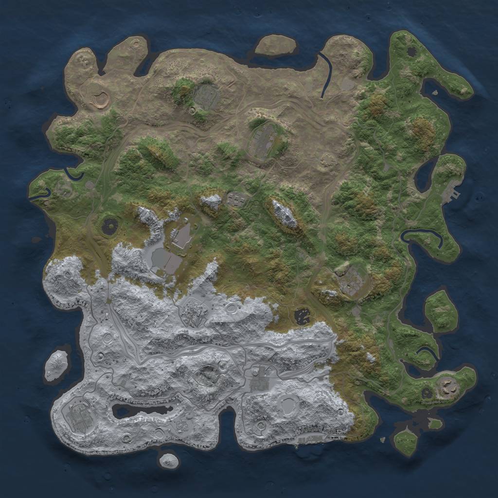 Rust Map: Procedural Map, Size: 4500, Seed: 231114, 19 Monuments