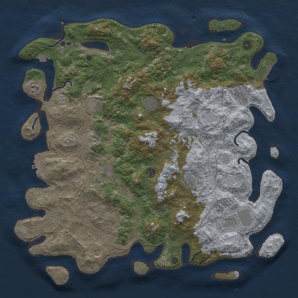 Rust Map: Procedural Map, Size: 4800, Seed: 940151071, 18 Monuments