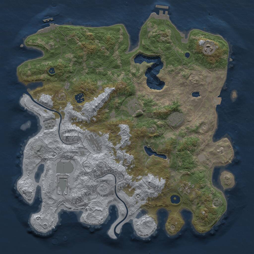 Rust Map: Procedural Map, Size: 4000, Seed: 1969161195, 14 Monuments