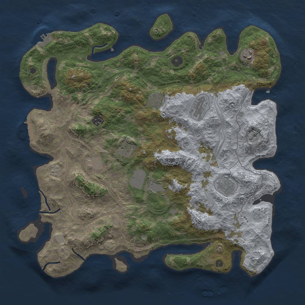Rust Map: Procedural Map, Size: 4250, Seed: 1266021056, 17 Monuments