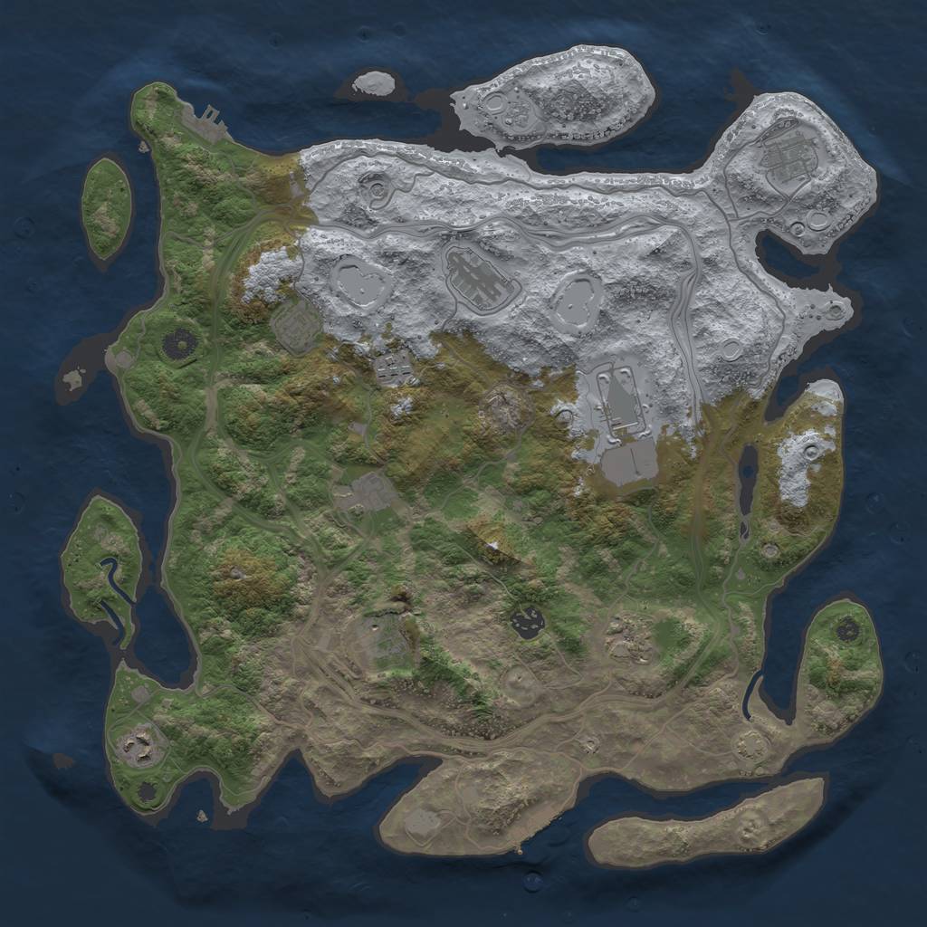Rust Map: Procedural Map, Size: 4250, Seed: 1598273096, 18 Monuments