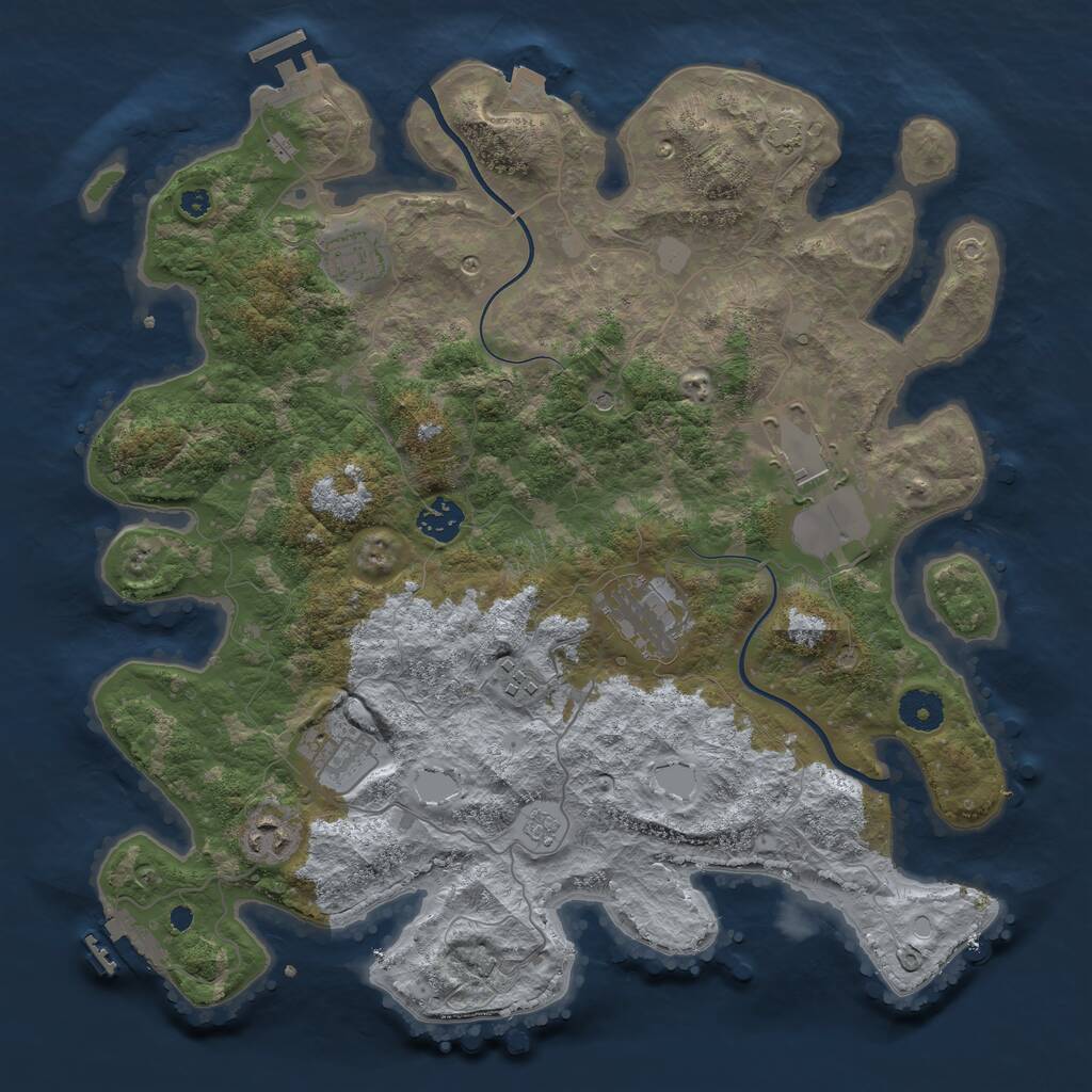 Rust Map: Procedural Map, Size: 3750, Seed: 19446, 13 Monuments