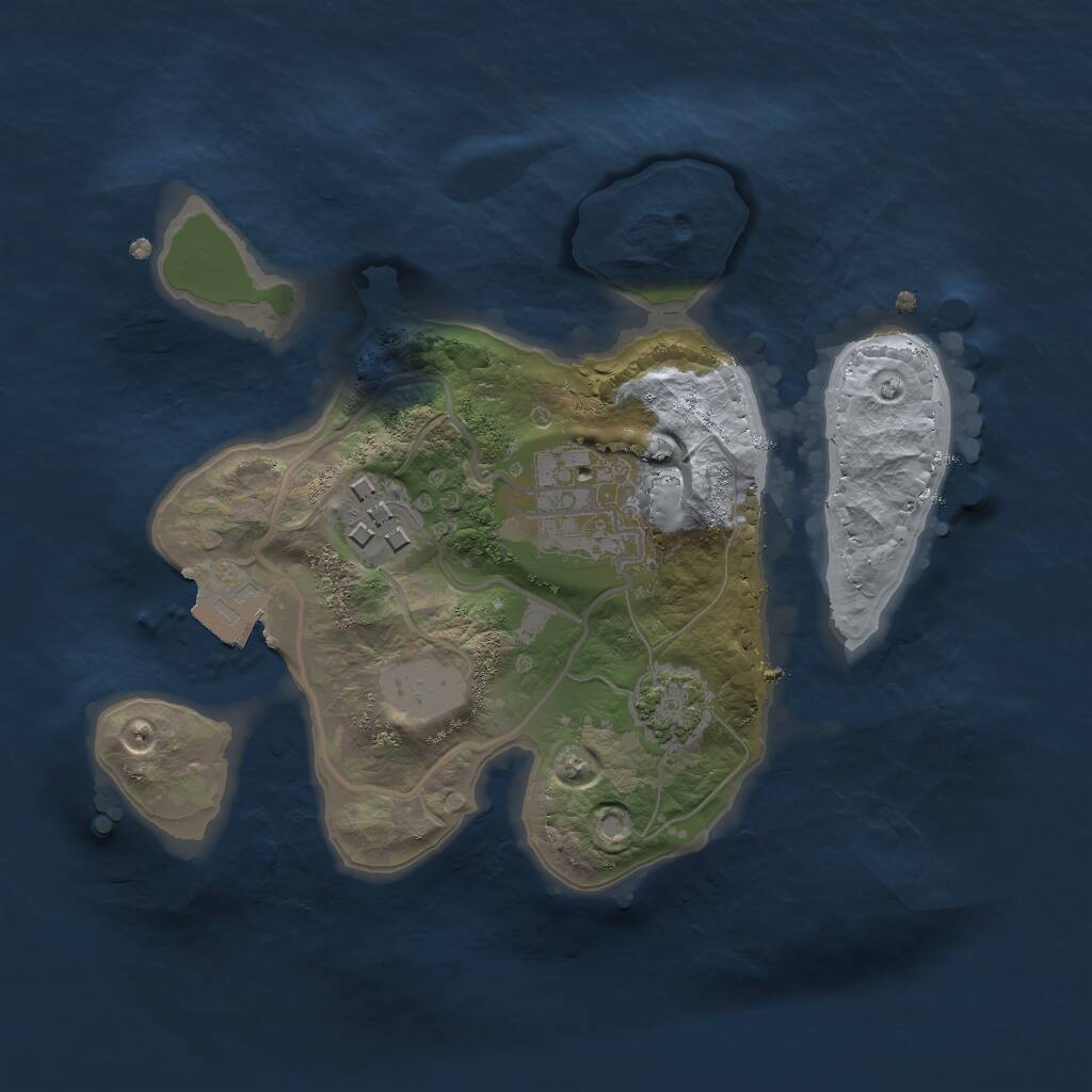 Rust Map: Procedural Map, Size: 2000, Seed: 2134334812, 4 Monuments