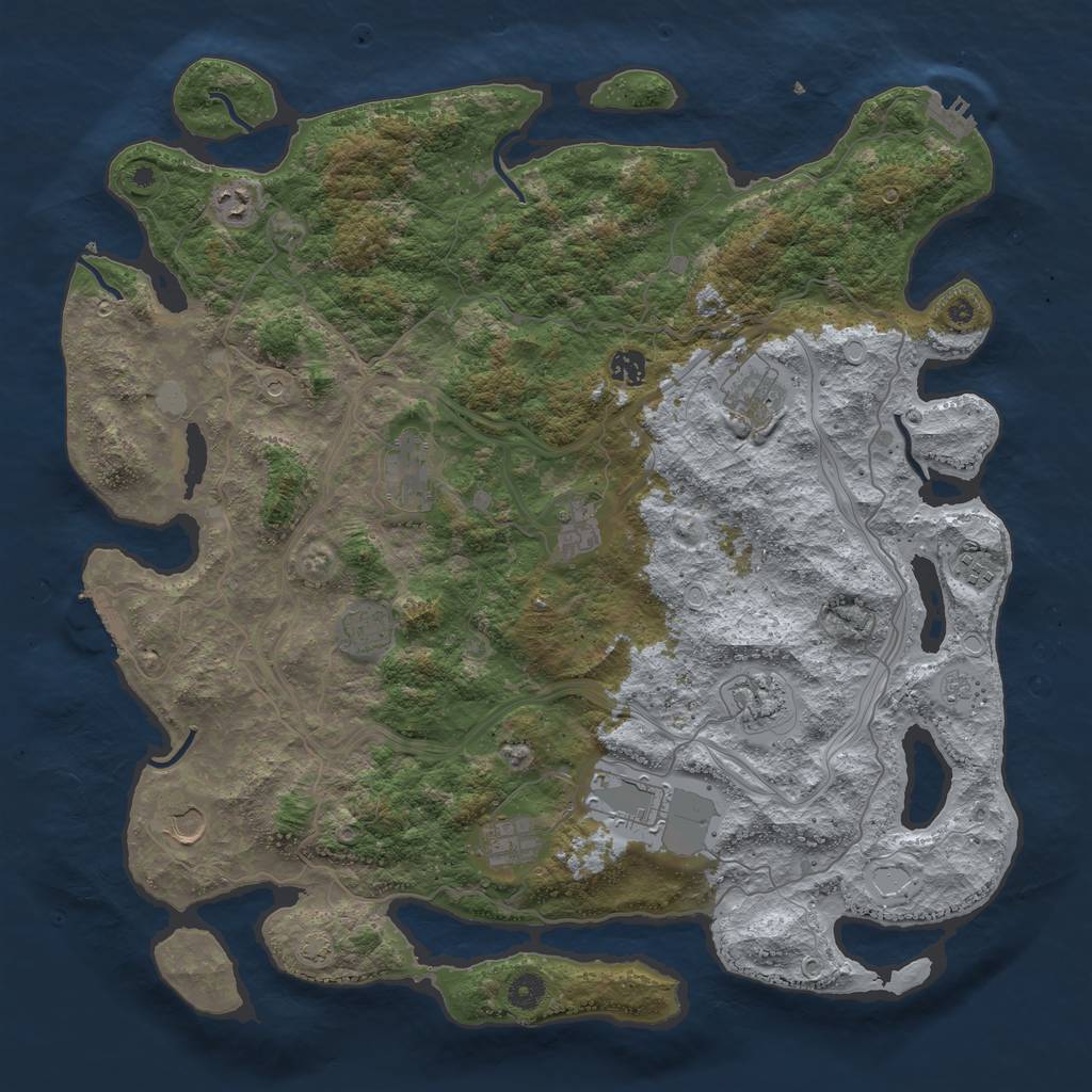 Rust Map: Procedural Map, Size: 4500, Seed: 68244776, 19 Monuments