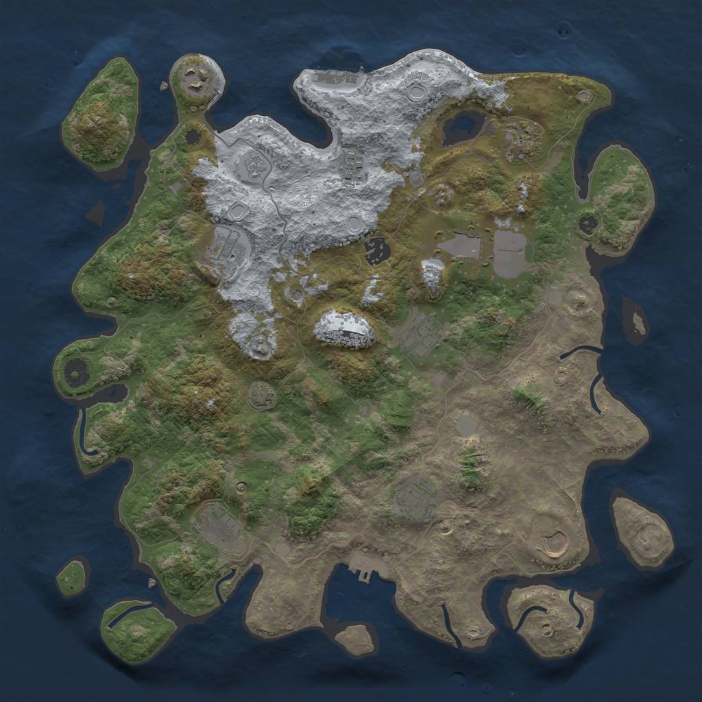 Rust Map: Procedural Map, Size: 3900, Seed: 5586439, 18 Monuments