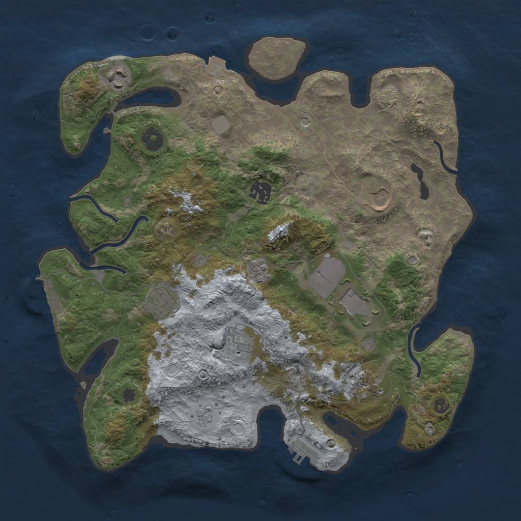 Rust Map: Procedural Map, Size: 3500, Seed: 227659698, 16 Monuments