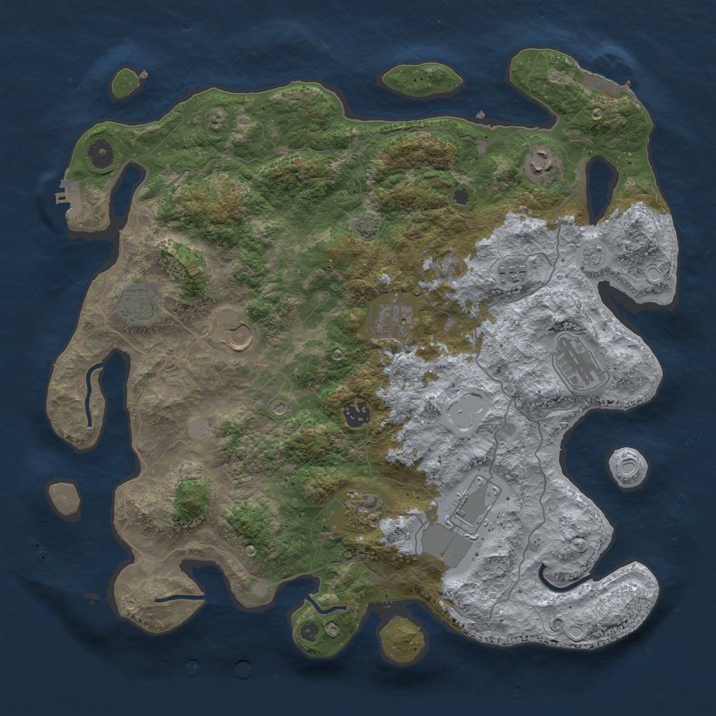 Rust Map: Procedural Map, Size: 4000, Seed: 20230626, 17 Monuments
