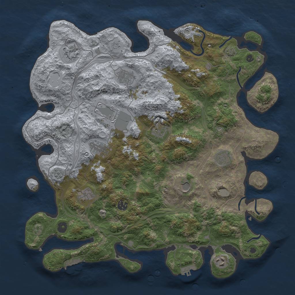 Rust Map: Procedural Map, Size: 4250, Seed: 1117563, 19 Monuments