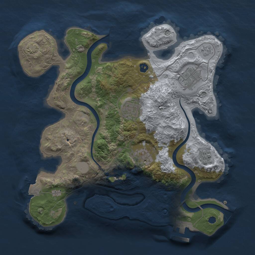 Rust Map: Procedural Map, Size: 2800, Seed: 143580675, 9 Monuments