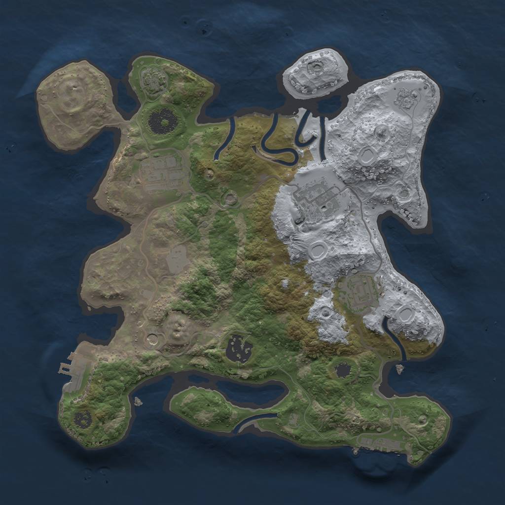 Rust Map: Procedural Map, Size: 2800, Seed: 143580675, 12 Monuments