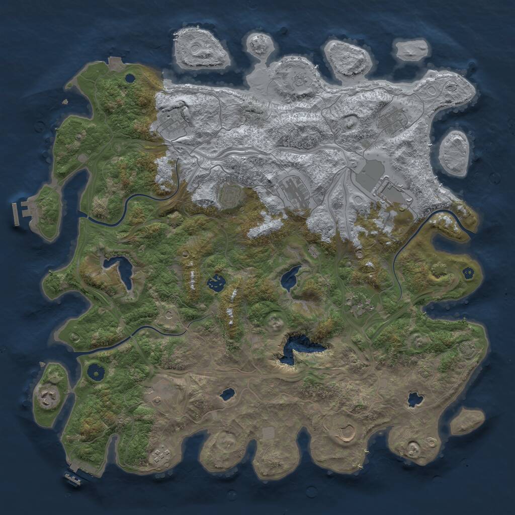 Rust Map: Procedural Map, Size: 4500, Seed: 21246, 17 Monuments