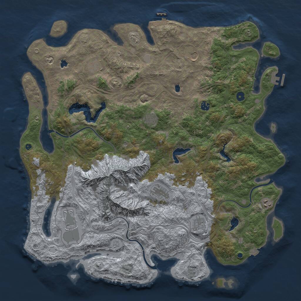 Rust Map: Procedural Map, Size: 5000, Seed: 1357986420, 16 Monuments