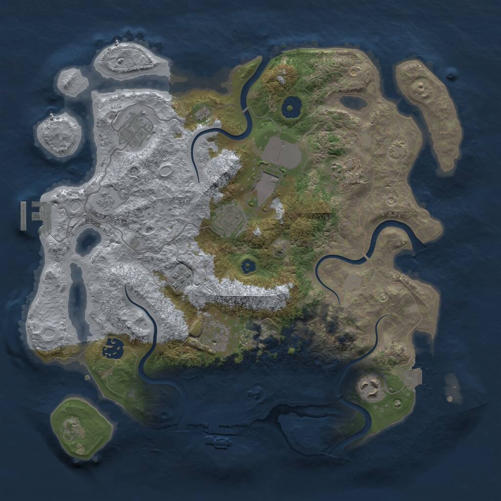 Rust Map: Procedural Map, Size: 3500, Seed: 1697530477, 14 Monuments