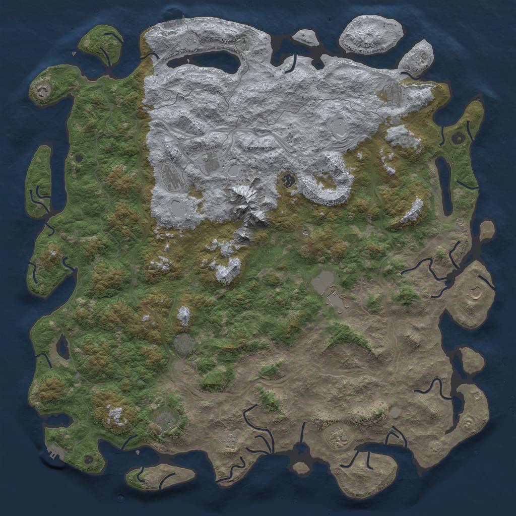 Rust Map: Procedural Map, Size: 6000, Seed: 1069929705, 19 Monuments