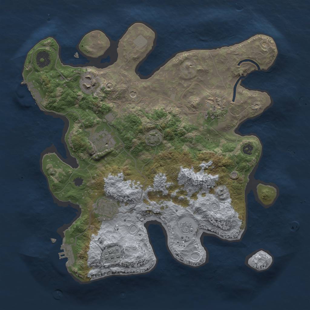 Rust Map: Procedural Map, Size: 3000, Seed: 206970092, 13 Monuments