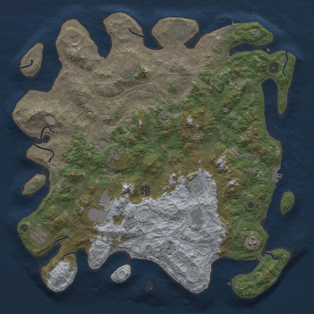 Rust Map: Procedural Map, Size: 4500, Seed: 1162766894, 19 Monuments