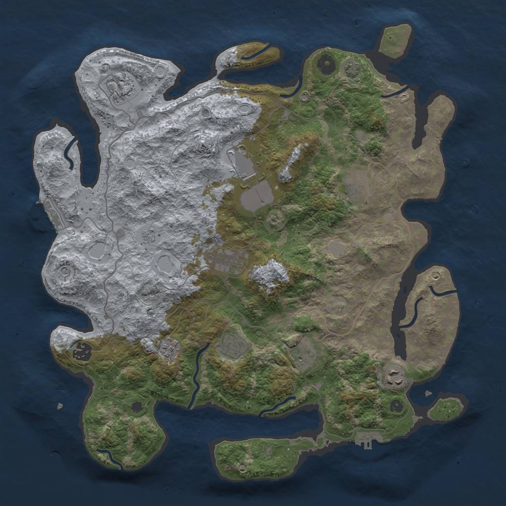Rust Map: Procedural Map, Size: 4000, Seed: 35766592, 17 Monuments