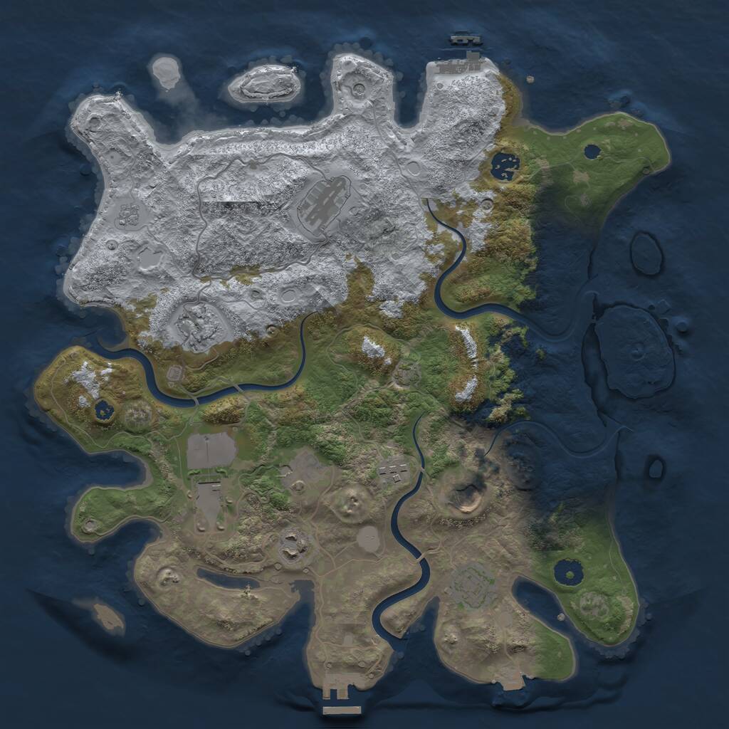 Rust Map: Procedural Map, Size: 3850, Seed: 63776788, 15 Monuments