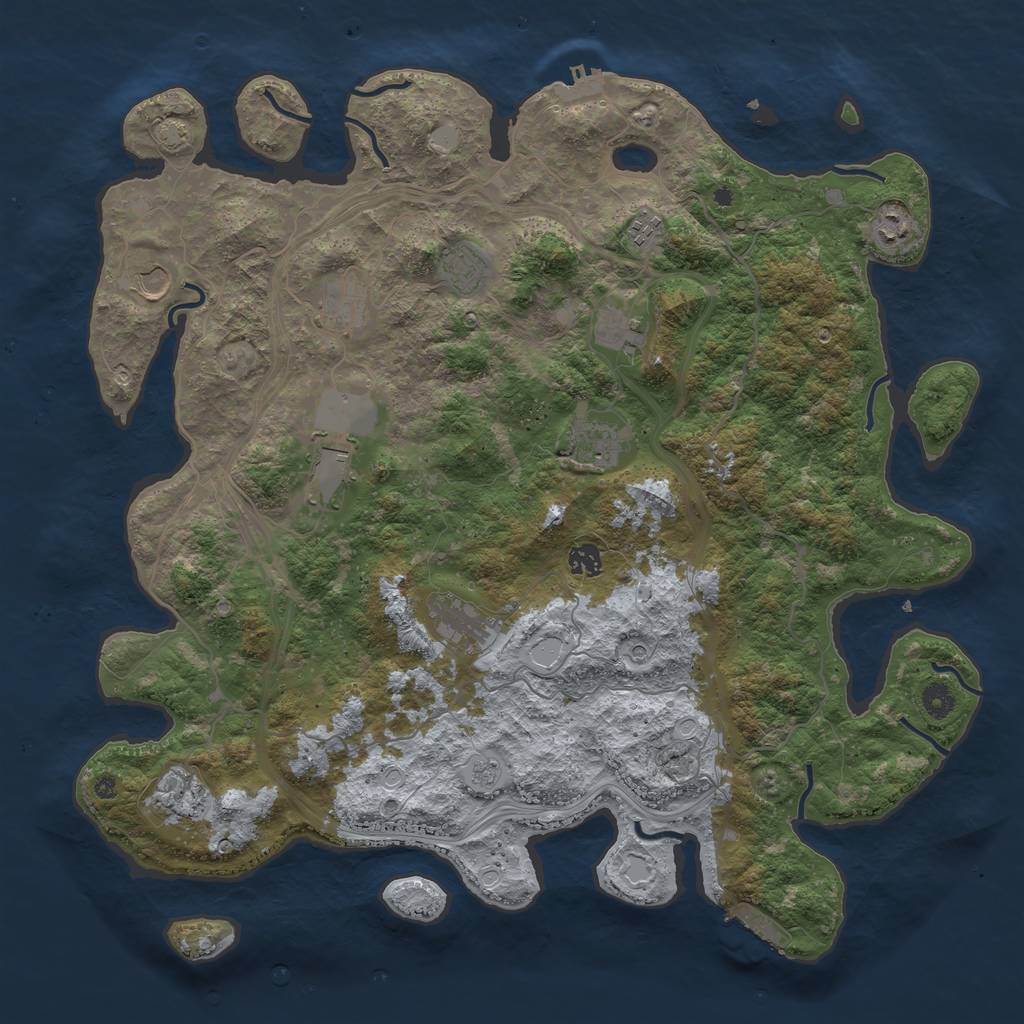 Rust Map: Procedural Map, Size: 4500, Seed: 1012285282, 19 Monuments