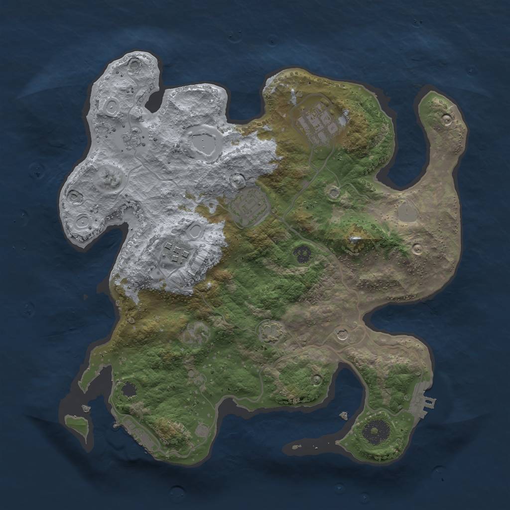 Rust Map: Procedural Map, Size: 3000, Seed: 25744375, 11 Monuments