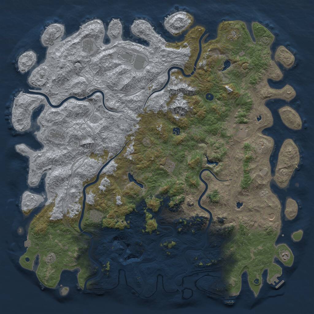 Rust Map: Procedural Map, Size: 6000, Seed: 231231231, 17 Monuments