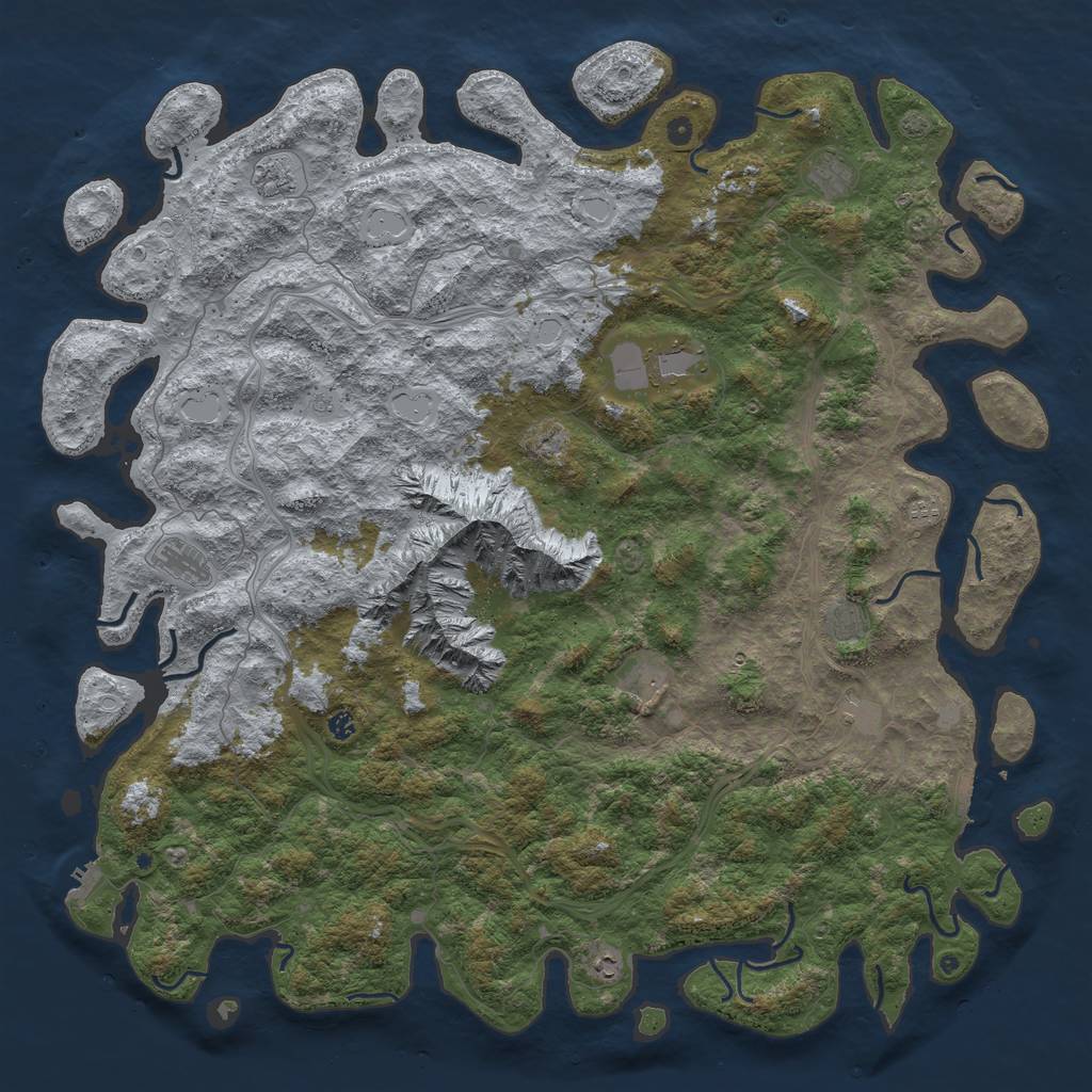 Rust Map: Procedural Map, Size: 6000, Seed: 231231231, 18 Monuments
