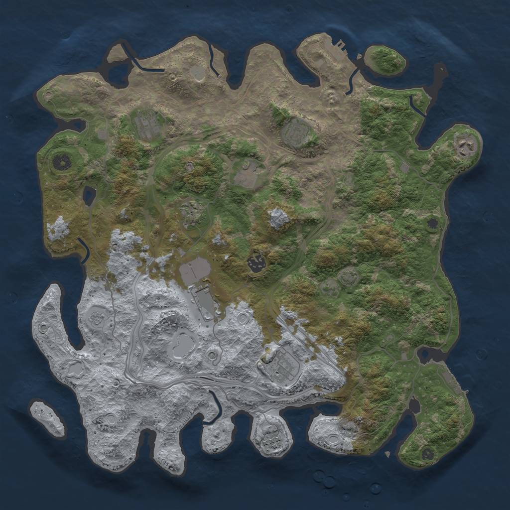 Rust Map: Procedural Map, Size: 4300, Seed: 3, 17 Monuments