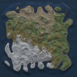 Thumbnail Rust Map: Procedural Map, Size: 4300, Seed: 3, 17 Monuments