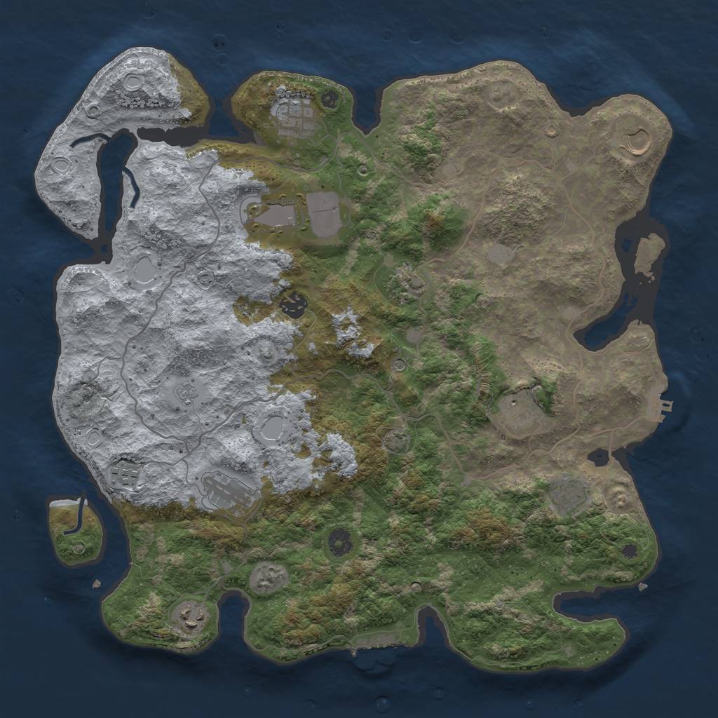 Rust Map: Procedural Map, Size: 4100, Seed: 22662144, 18 Monuments
