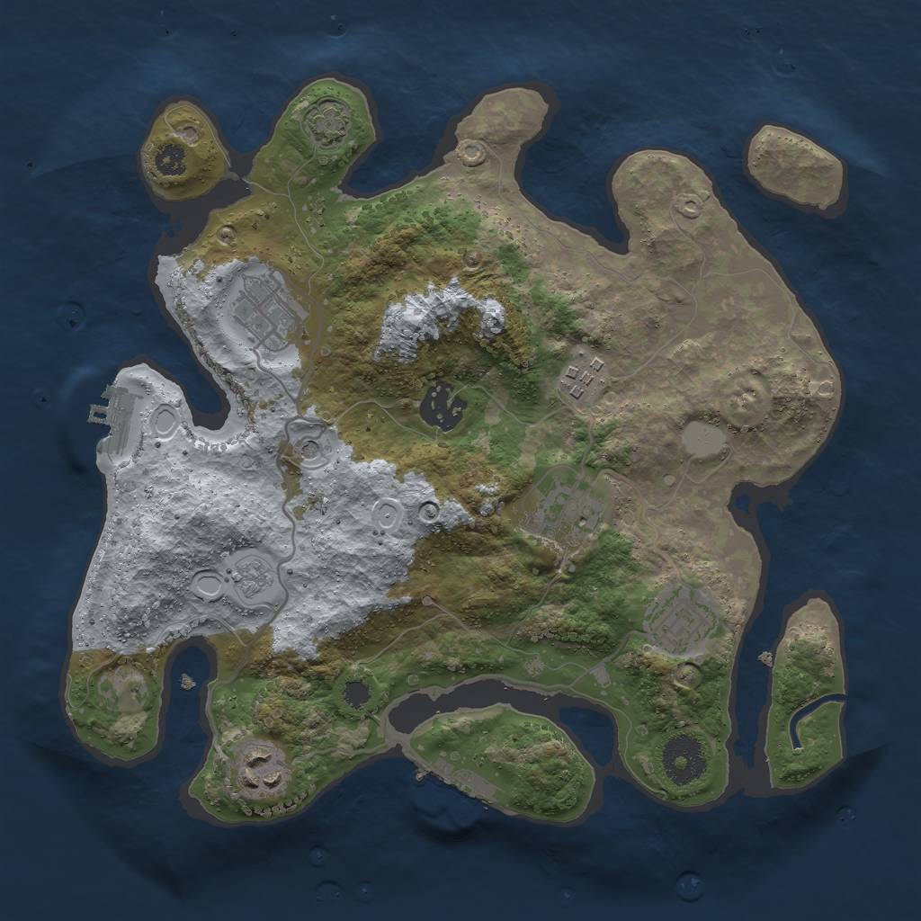 Rust Map: Procedural Map, Size: 3000, Seed: 2781, 14 Monuments