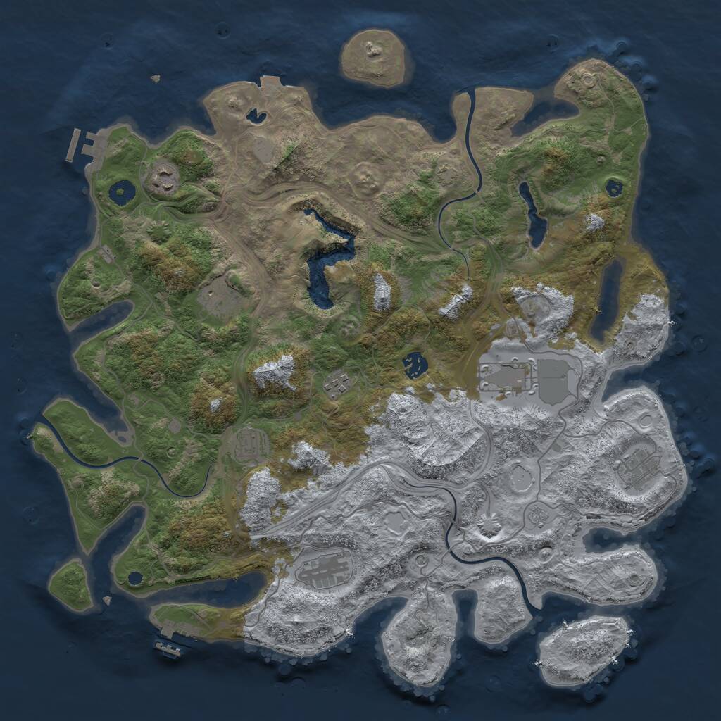 Rust Map: Procedural Map, Size: 4250, Seed: 38540890, 14 Monuments