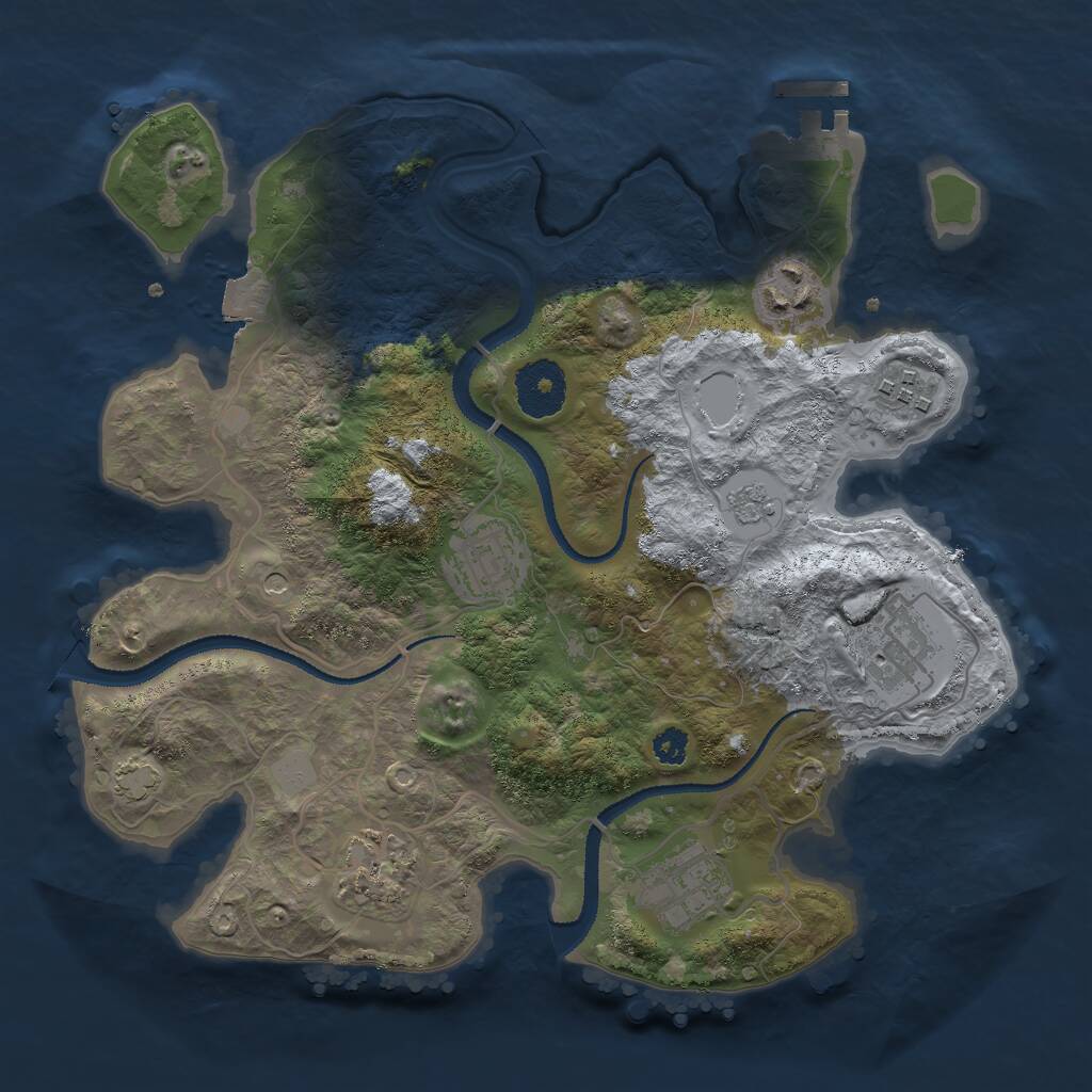 Rust Map: Procedural Map, Size: 3000, Seed: 1646289085, 11 Monuments