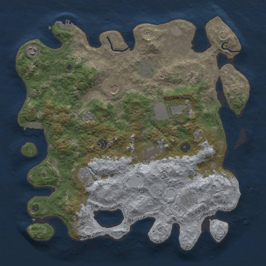 Rust Map: Procedural Map, Size: 4000, Seed: 571002836, 18 Monuments