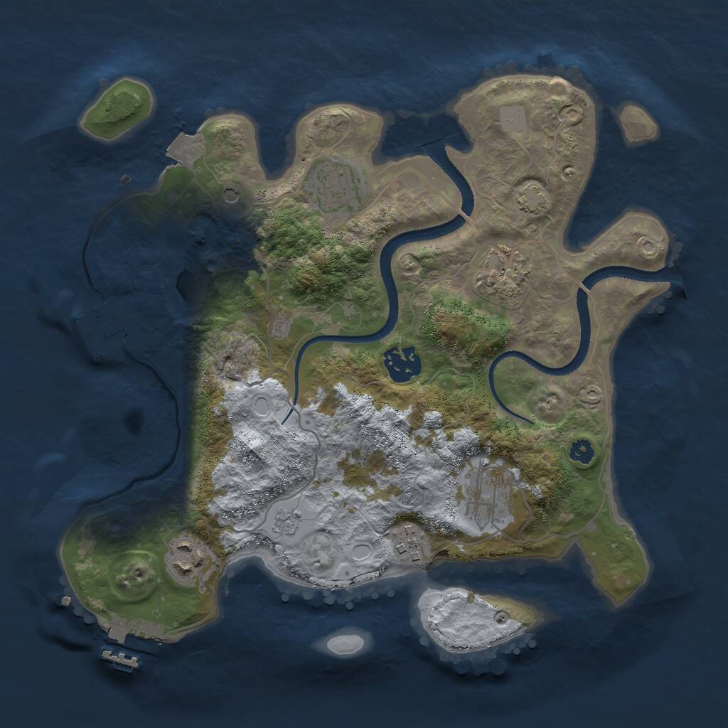Rust Map: Procedural Map, Size: 3000, Seed: 36368, 12 Monuments