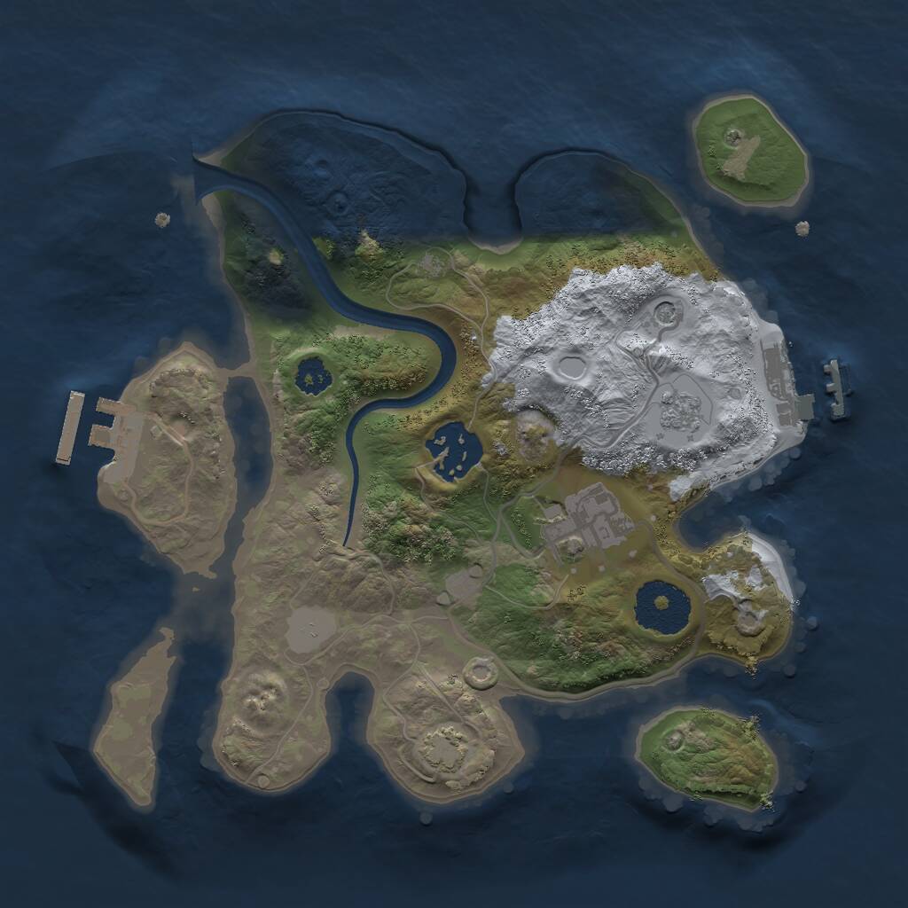 Rust Map: Procedural Map, Size: 2500, Seed: 590608828, 8 Monuments