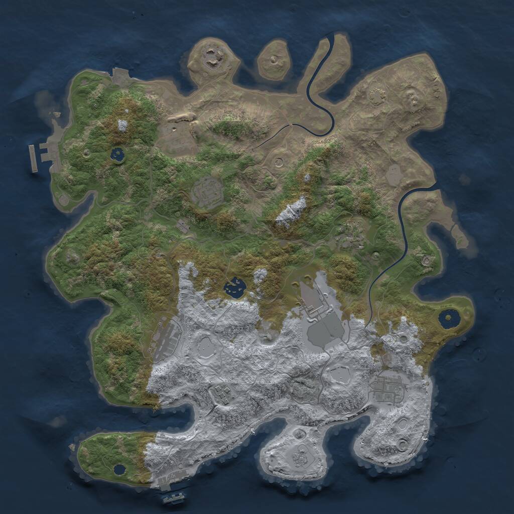 Rust Map: Procedural Map, Size: 3750, Seed: 1454714100, 15 Monuments
