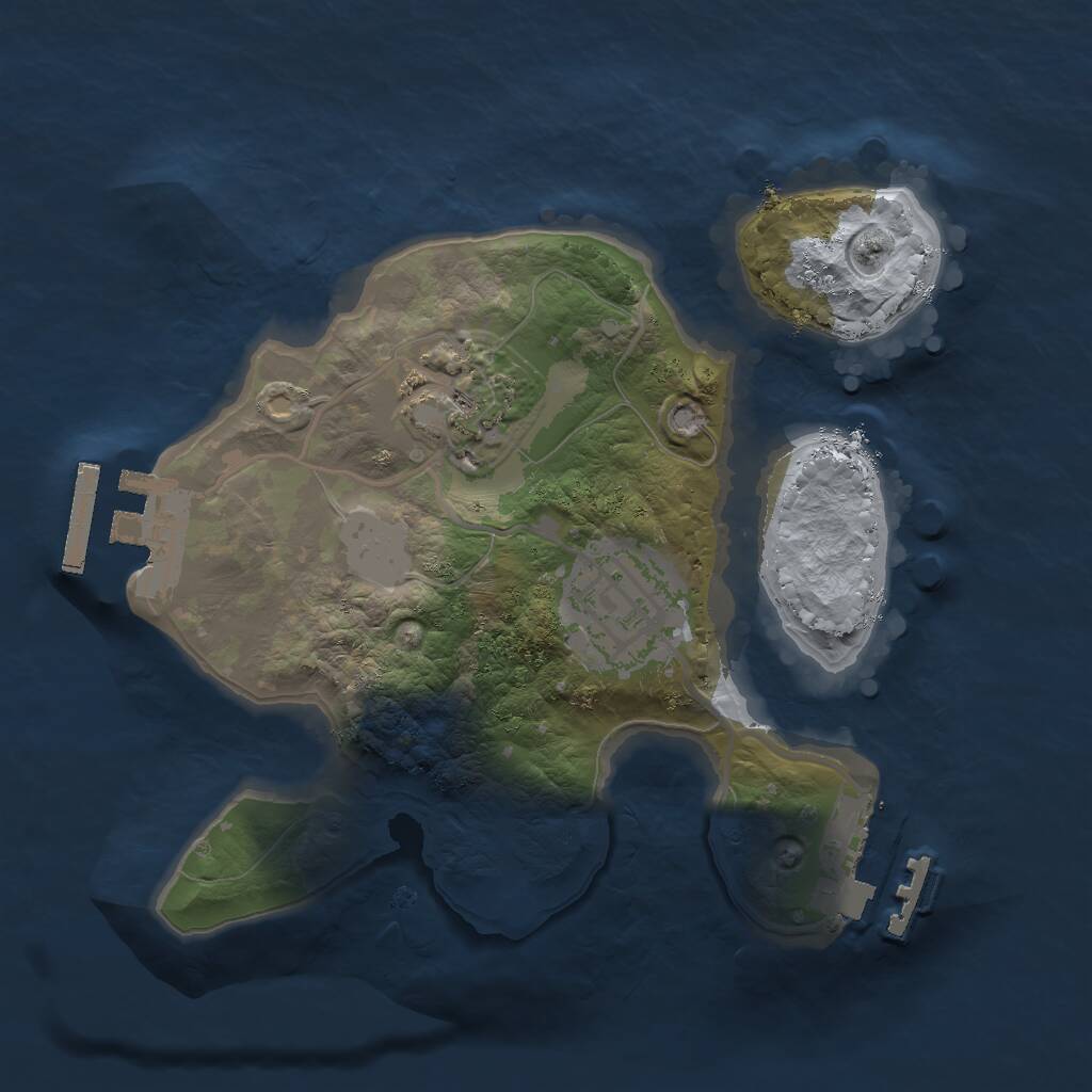 Rust Map: Procedural Map, Size: 2000, Seed: 15417891, 5 Monuments