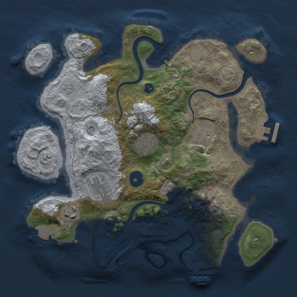Rust Map: Procedural Map, Size: 3000, Seed: 1681753192, 11 Monuments