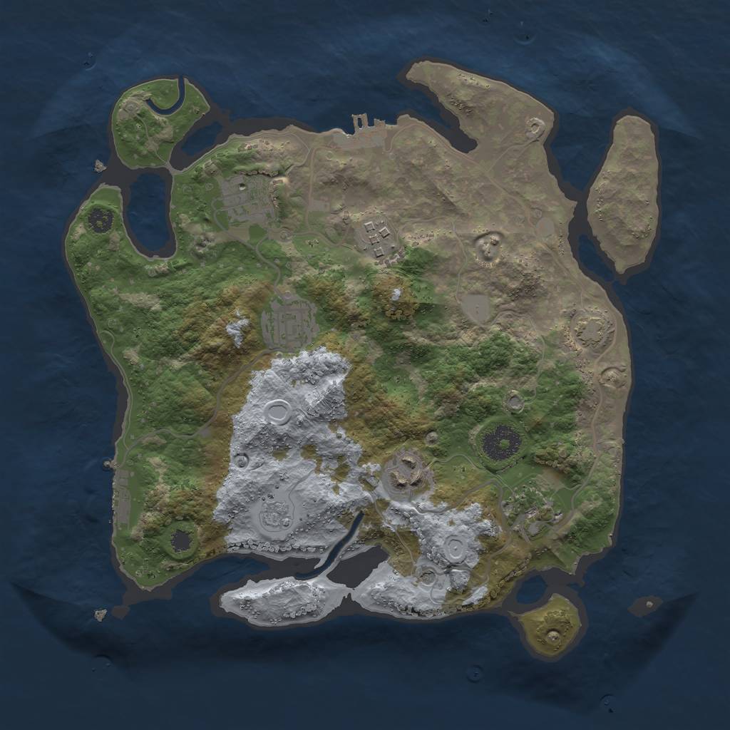 Rust Map: Procedural Map, Size: 3000, Seed: 56580857, 13 Monuments