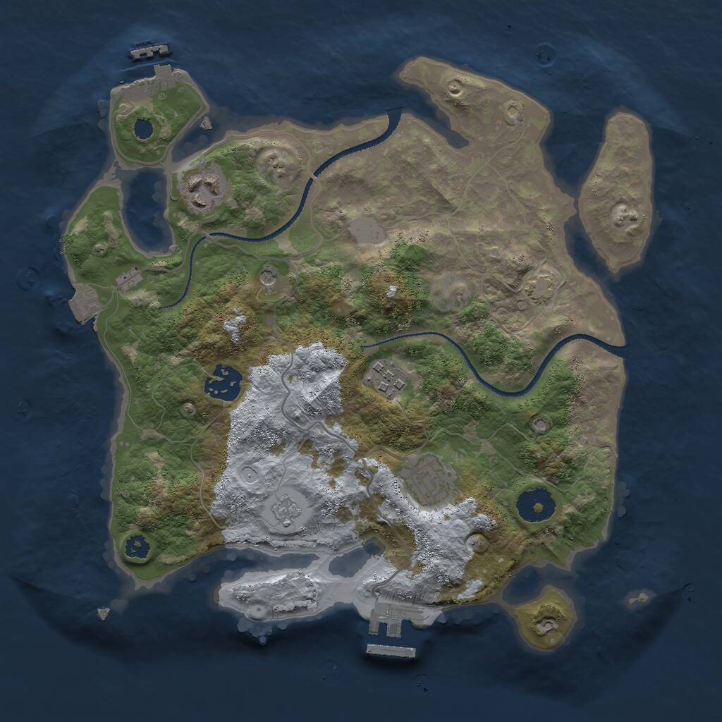 Rust Map: Procedural Map, Size: 3000, Seed: 56580857, 10 Monuments