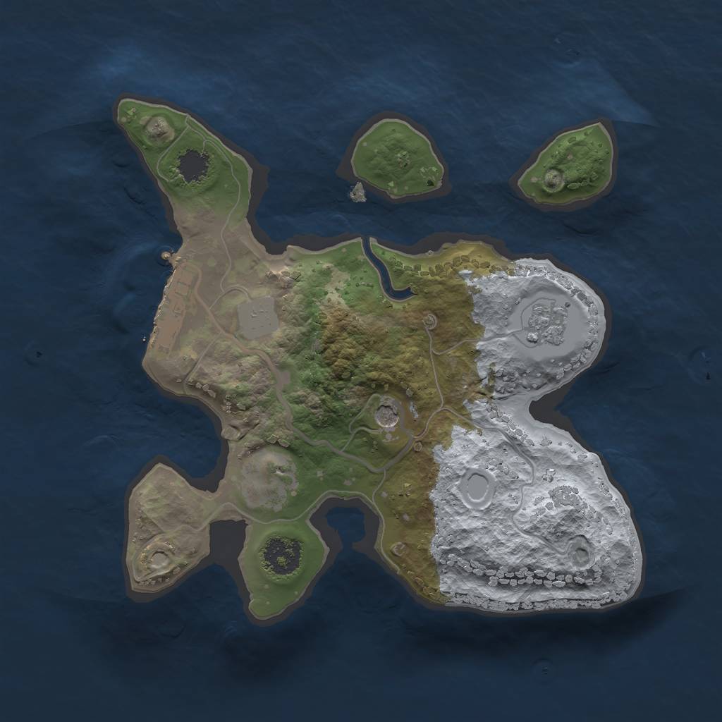 Rust Map: Procedural Map, Size: 2000, Seed: 386533507, 6 Monuments