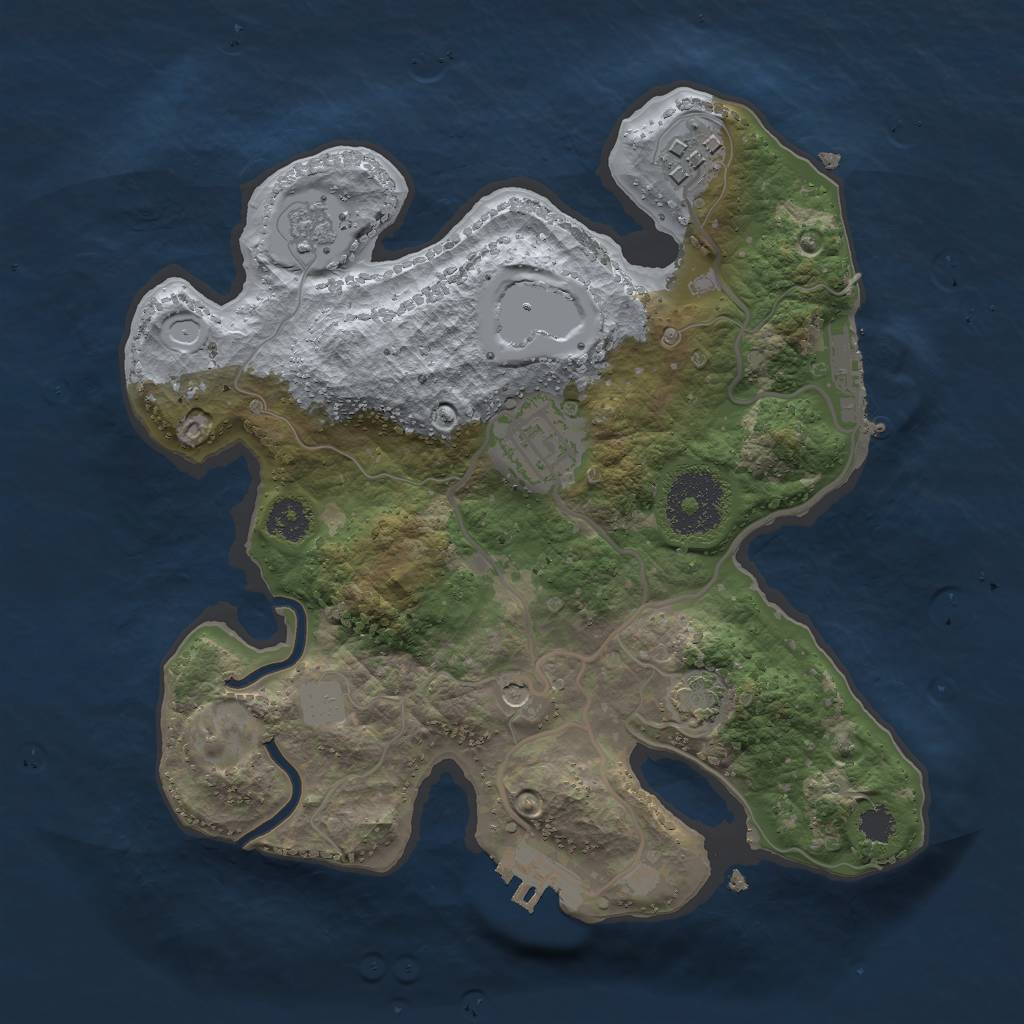 Rust Map: Procedural Map, Size: 2500, Seed: 937973481, 10 Monuments