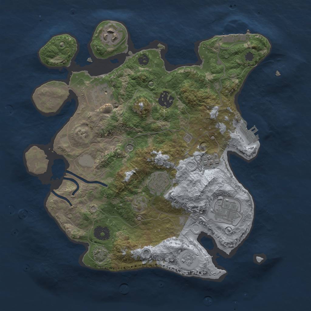 Rust Map: Procedural Map, Size: 3000, Seed: 9256, 14 Monuments