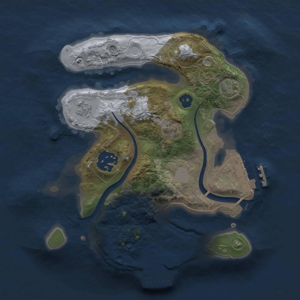 Rust Map: Procedural Map, Size: 2250, Seed: 648255, 6 Monuments