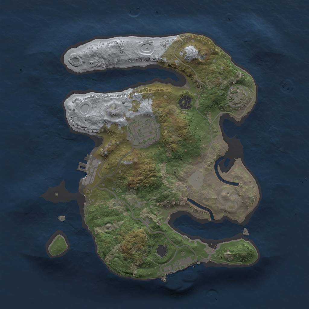 Rust Map: Procedural Map, Size: 2250, Seed: 648255, 7 Monuments