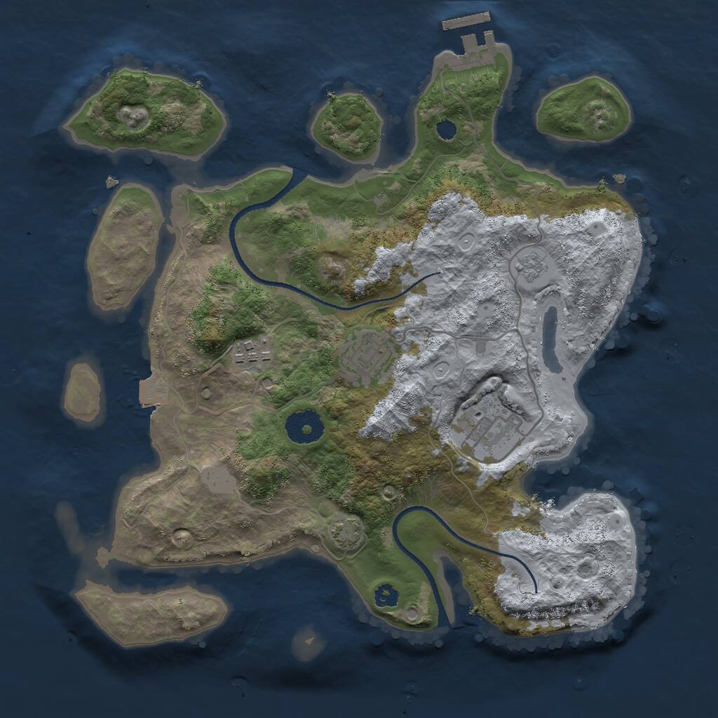 Rust Map: Procedural Map, Size: 3000, Seed: 1531707878, 7 Monuments
